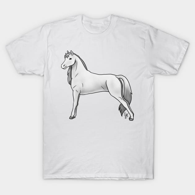 Horse - Morgan - White T-Shirt by Jen's Dogs Custom Gifts and Designs